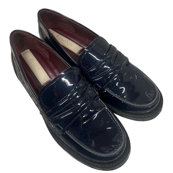Franco Sarto‎ Patent Leather Loafers Platform Chunky Sole Shoes 5.5M - Picture 1 of 7